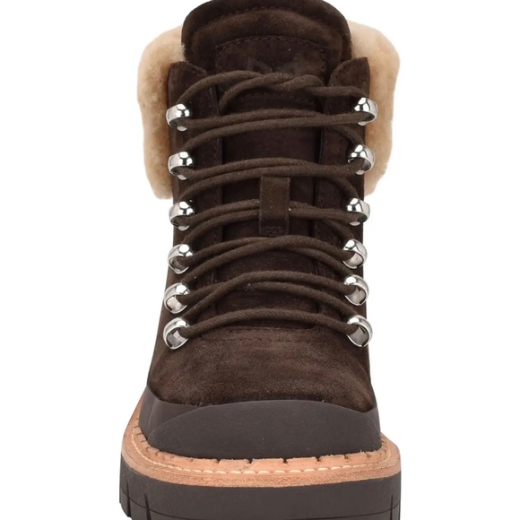 NIB Marc Fisher LTD Cade Genuine shearling Lace Up bootie boot sz 6.5 - Picture 5 of 6